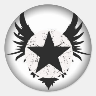 黒い丸いステッカーにフェード ラウンドシール