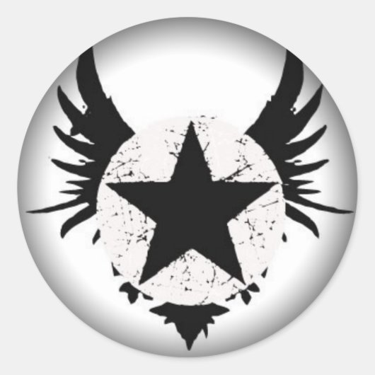 黒い丸いステッカーにフェード ラウンドシール (正面)