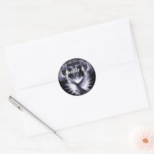 黒い丸いステッカーにフェード ラウンドシール (封筒)