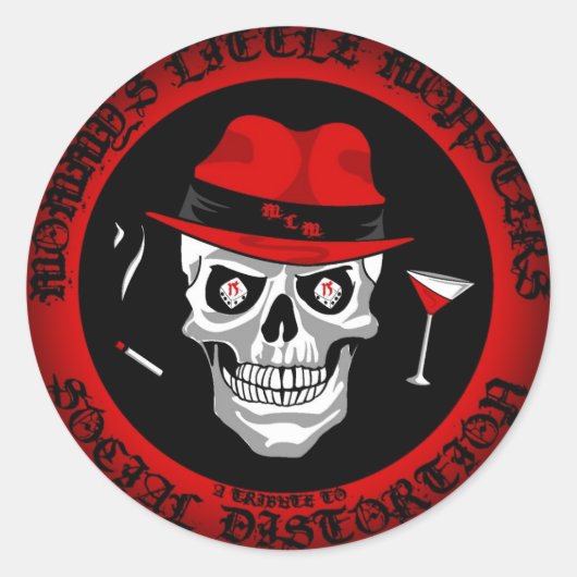 黒い丸いステッカーにフェード ラウンドシール (正面)