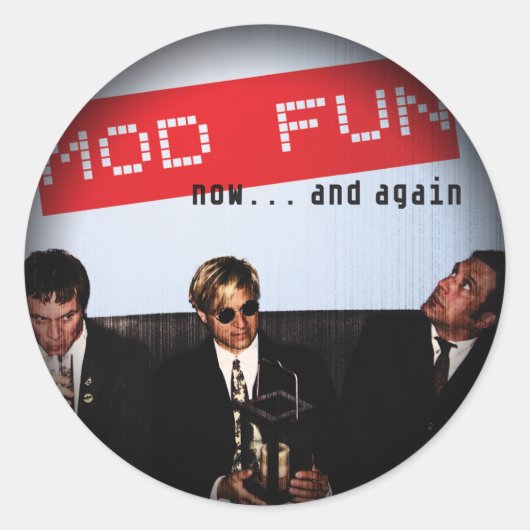 黒い丸いステッカーにフェード ラウンドシール (正面)