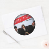 黒い丸いステッカーにフェード ラウンドシール (封筒)