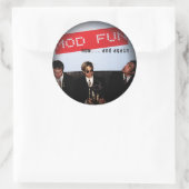 黒い丸いステッカーにフェード ラウンドシール (バッグ)