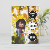 黒い丸の写真卒業 招待状 (スタンド正面)