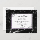 黒い丸石日付はがきを保存 ポストカード (正面/裏面)