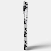 黒い予測できな猫のパターングレーと黒 Case-Mate iPhoneケース (裏面 / 左)