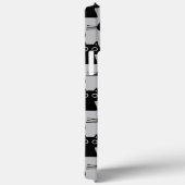 黒い予測できな猫のパターングレーと黒 Case-Mate iPhoneケース (裏面 / 右)