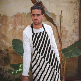 黒い交差ストライプ エプロン