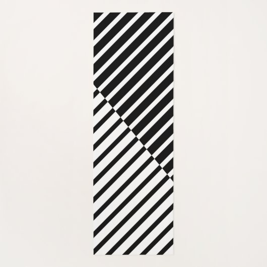 黒い交差ストライプ ヨガマット (裏面)