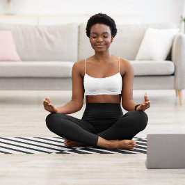 黒い交差ストライプ ヨガマット