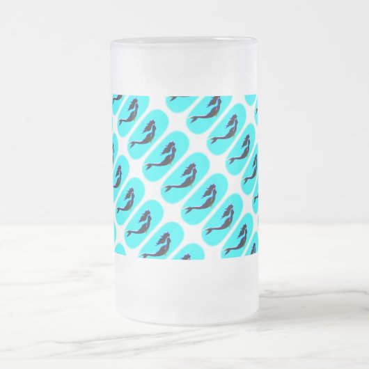 黒い人魚が舞い上がる フロストグラスビールジョッキ (中央)