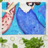 黒い人魚のキッチンタオル キッチンタオル (折り畳み)