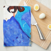 黒い人魚のキッチンタオル キッチンタオル (四つ折り)