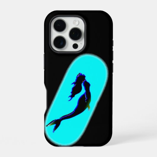 黒い人魚の水泳 iPhoneケース (裏面)