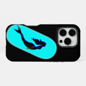 黒い人魚の水泳 iPhoneケース (裏面横)