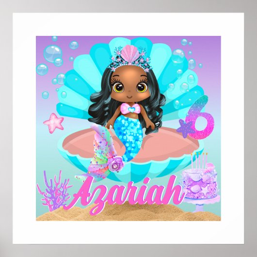 黒い人魚姫の6歳の誕生日パーティー ポスター (正面)