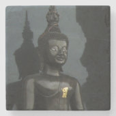 黒い仏… Nong Khai、Isaan、タイ ストーンコースター (正面)