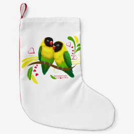 黒い仮面のラブバード スモールクリスマスストッキング