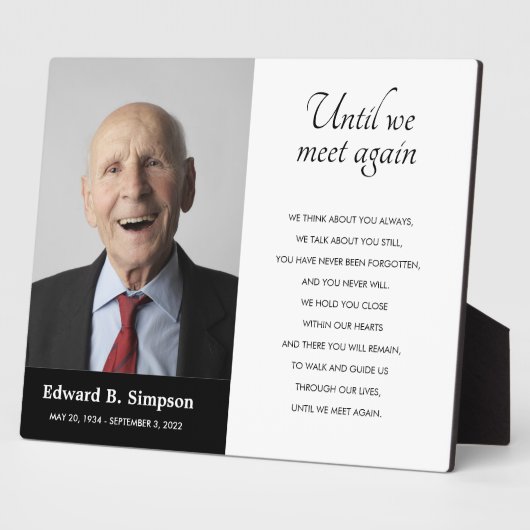 黒い会うまで追悼詩の写真 フォトプラーク (側面)