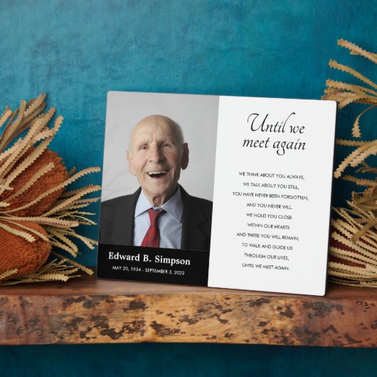 黒い会うまで追悼詩の写真 フォトプラーク (側面)