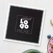 黒い会社のロゴ黒い紙パーティーナプキン スタンダードカクテルナプキン