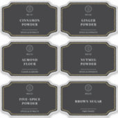 黒い会社スタイリッシュロゴの宣伝用パントリー シール (正面)