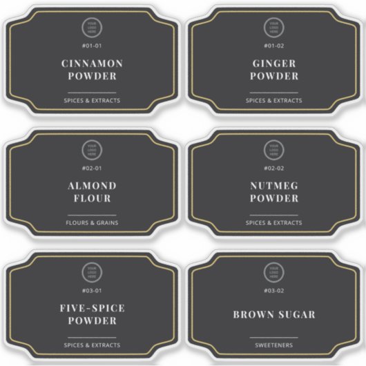 黒い会社スタイリッシュロゴの宣伝用パントリー シール (正面)