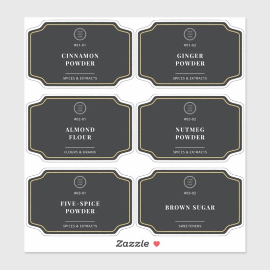 黒い会社スタイリッシュロゴの宣伝用パントリー シール (シート)