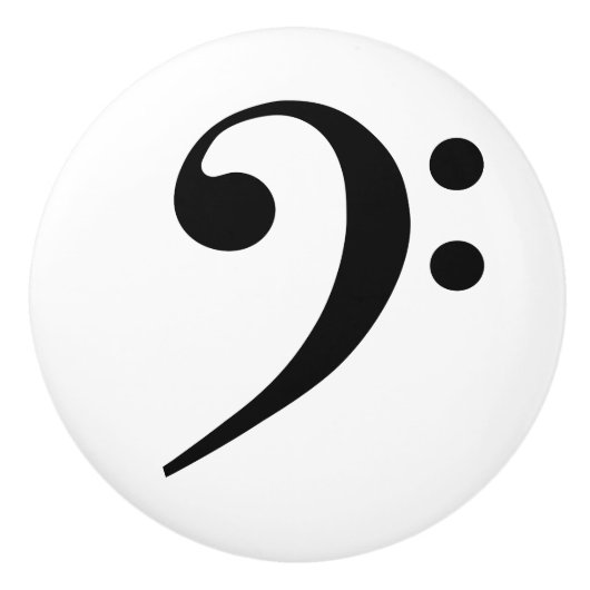 黒い低音部記号 音楽 記号 セラミックノブ (正面)