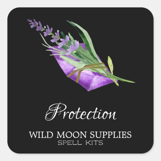 黒い保護スペルキットラベル スクエアシール (正面)