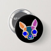 黒い修道士の子犬ボタン 缶バッジ (正面&裏面)