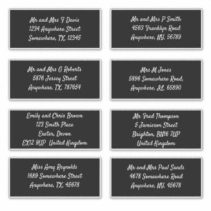 黒い個人受領者名アドレス配送料 シール