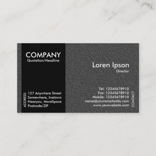 黒い側波帯-灰色のエンボスの質 名刺 (正面)