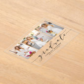 黒い優美な台本3枚の写真卒業 アクリル招待状 (レイダウン)