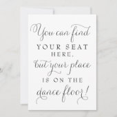 黒い優美結婚な台本の座席の看板 招待状 (正面)