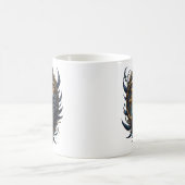 黒い優雅なスワン - ダークファンタジー コーヒーマグカップ (中央)