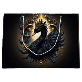 黒い優雅なスワン - ダークファンタジー ラージペーパーバッグ