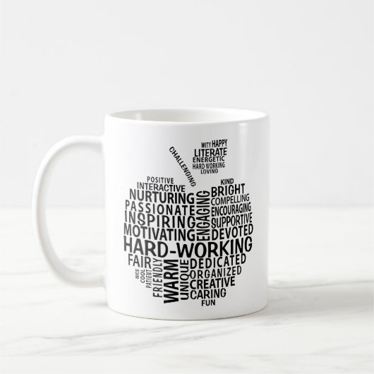 黒い先生の感謝Typograhy Apple コーヒーマグカップ (左)