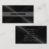 黒い光沢があるステンレス鋼の金属4 名刺 (正面/裏面)