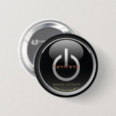 -黒い光沢があるボタンを活動化させて下さい 缶バッジ (正面&裏面)