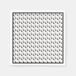 黒い光沢のあるハートかわいいロマンチックなパターン スタンダードカクテルナプキン