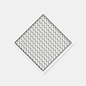 黒い光沢のあるハートかわいいロマンチックなパターン スタンダードカクテルナプキン (角)