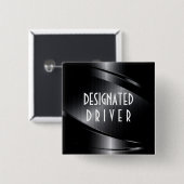 黒い光沢のある金属ブラシ仕上げアルミニウムの外観 缶バッジ (正面&裏面)