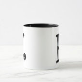 黒い光沢のモノグラム- K マグカップ (中央)