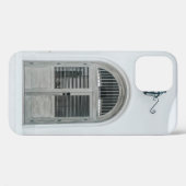 黒い光源の下の閉じた灰色の木の扉 Case-Mate iPhoneケース (裏面 (横))