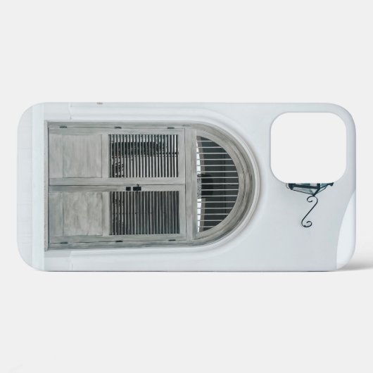 黒い光源の下の閉じた灰色の木の扉 Case-Mate iPhoneケース (裏面 (横))