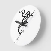 黒い入れ墨のドラゴンのデザイン ラウンド壁時計 (傾斜)