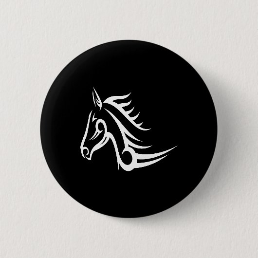 黒い入れ墨の種族の馬 缶バッジ (正面)