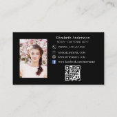 黒い公証人ローン署名エージェントの写真QRコード 名刺 (裏面)