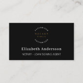 黒い公証人ローン署名エージェントの写真QRコード 名刺 (正面)